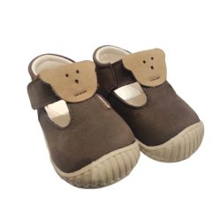   212  Maus Z6 barna bézs   maci díszítésű    első lépés  könnyített talpú tanuló szandálcipő fiú  méret 19 , 17, 16