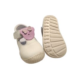   218  Maus Z6 fehér lila  masnis csilli díszes    maci díszítésű    első lépés  könnyített talpú tanuló szandálcipő lány  méret 19, 18 , 17 