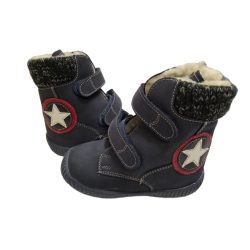   Szupinált  szőrmés bakancs sötét kék csillagos    fiús  méret 22