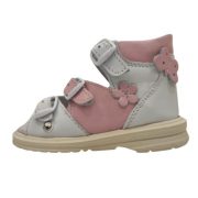 Supiniran sandal denim material z rožnatimi srčki Velikost 18