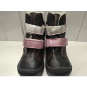 Z27   eztüst  csilli rózsa fekete  Normál   nubuk  szőrmés  lány   bakancs  , méret  24, 